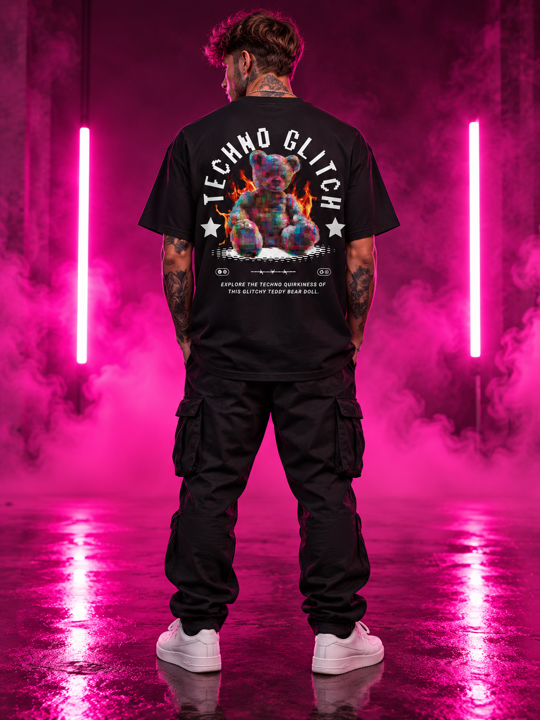 Techno Glitch Bear Classic T-Shirt – Rave & Festival Shirt