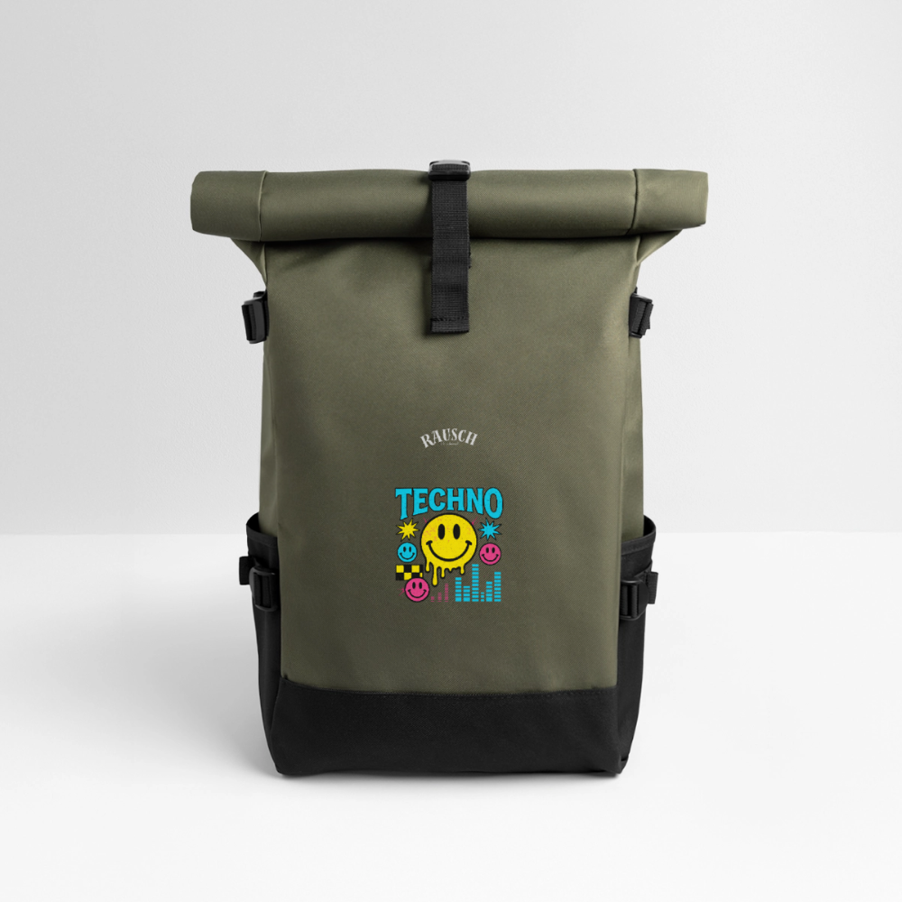 Rolltop Rucksack - Olive/Schwarz