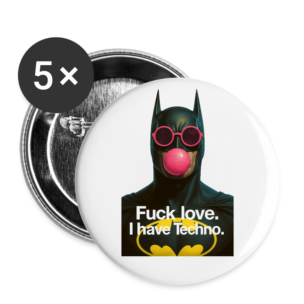 Buttons groß 56 mm (5er Pack) - Weiß