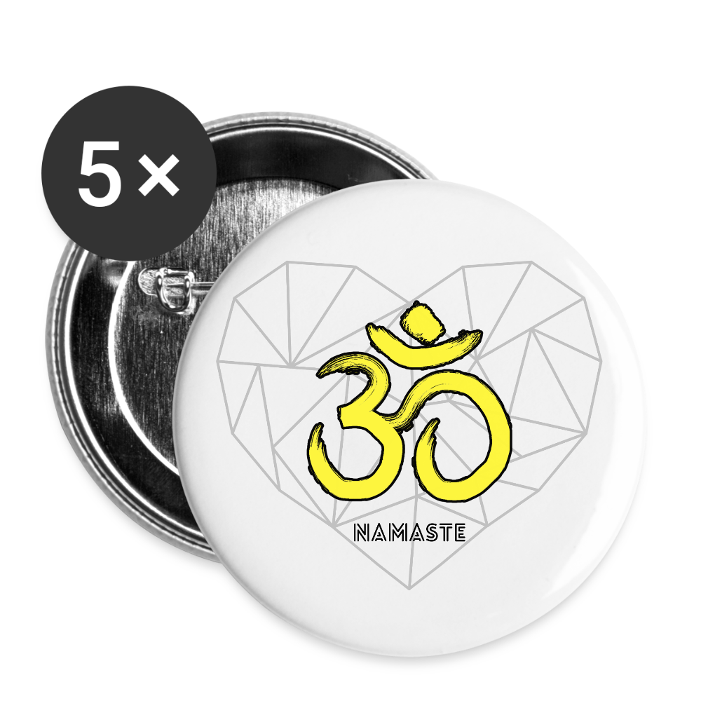 Buttons groß 56 mm (5er Pack) - Weiß