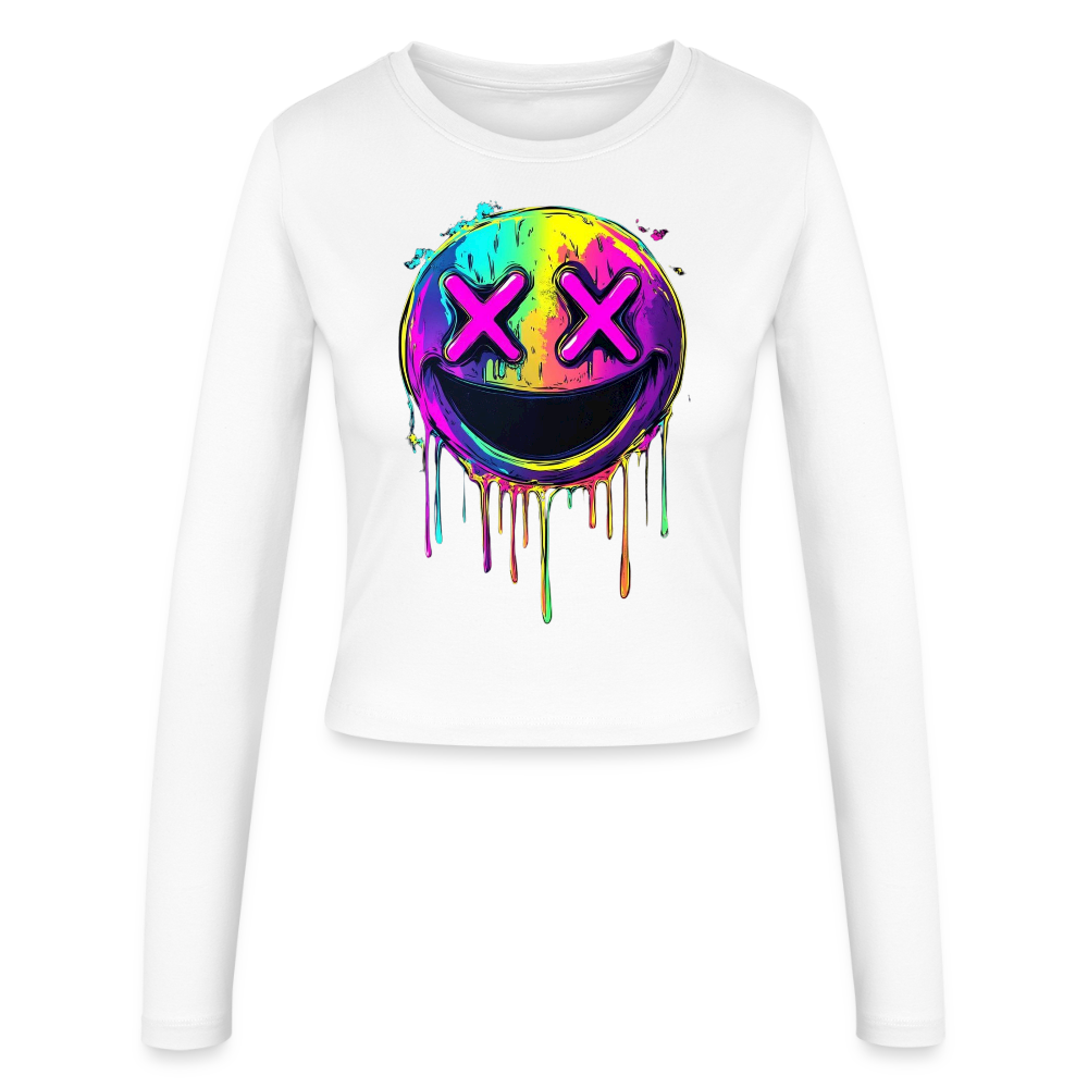 Smily Slim Fit Langarmshirt - Weiß